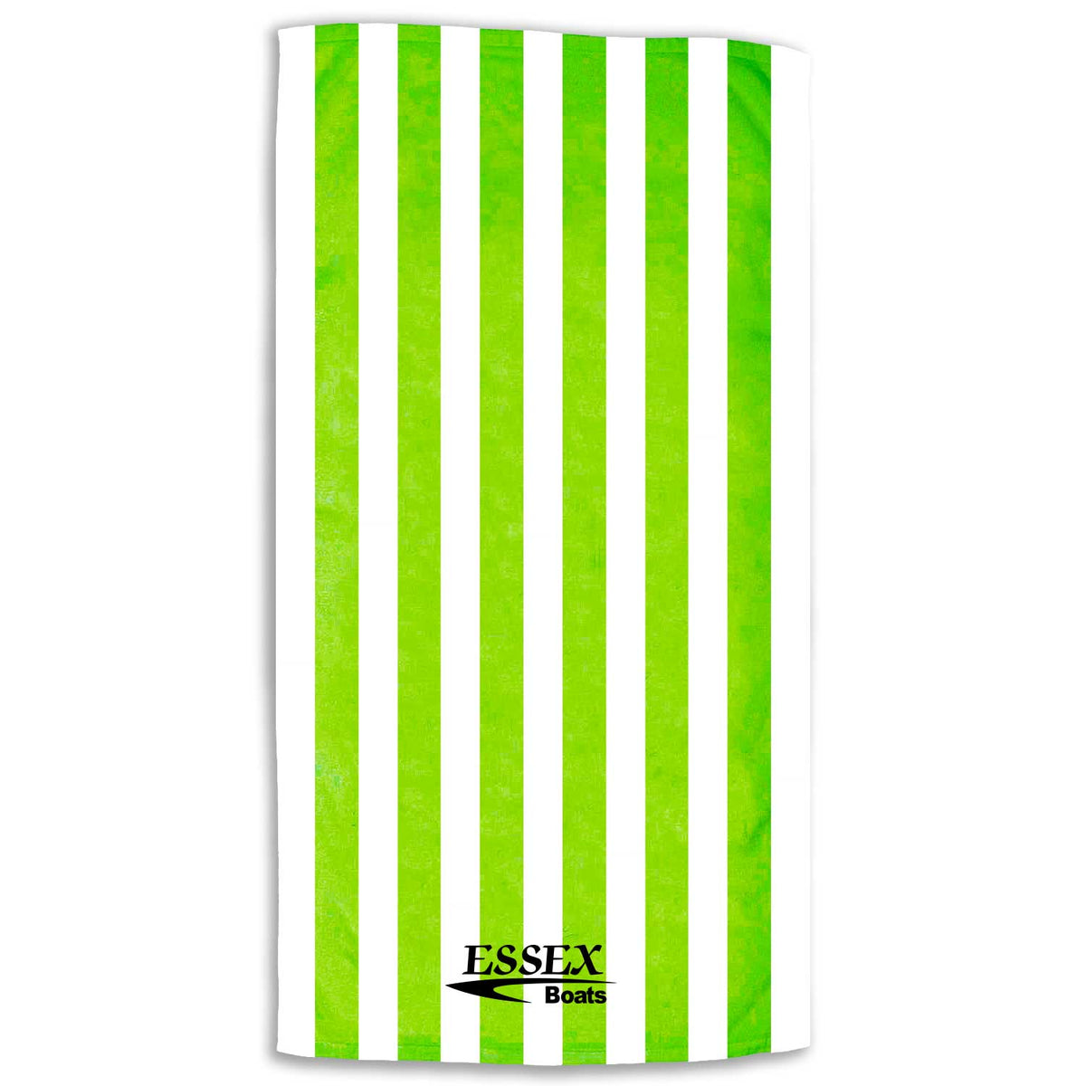 Essex Boats Embroidered Striped Beach Towel